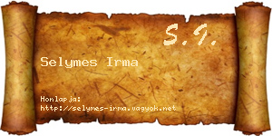 Selymes Irma névjegykártya